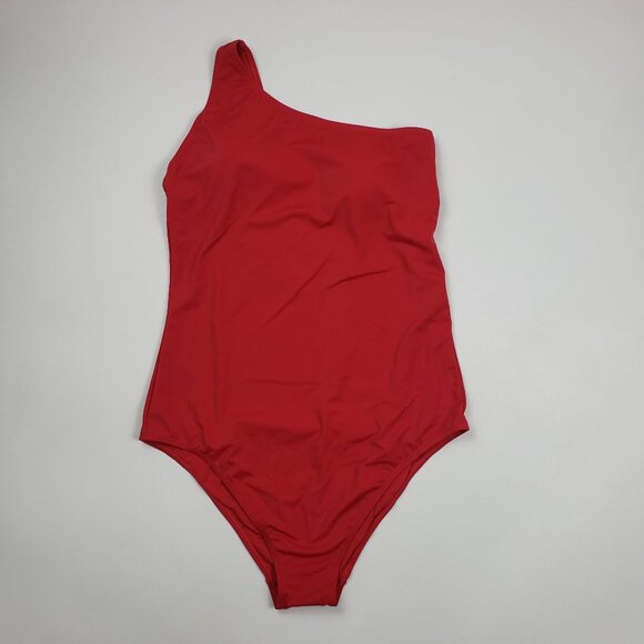 Andie Swim The Nantucket One Shoulder One Piece Swimsuit Women Sz 3XL Cherry Red - Picture 14 of 16